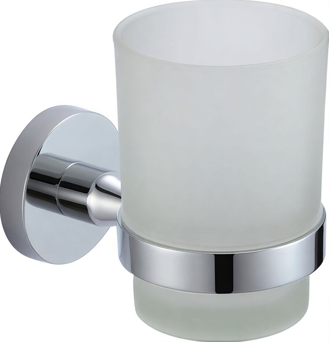Стакан стеклянный с настенным держателем Savol S-008758 хром
