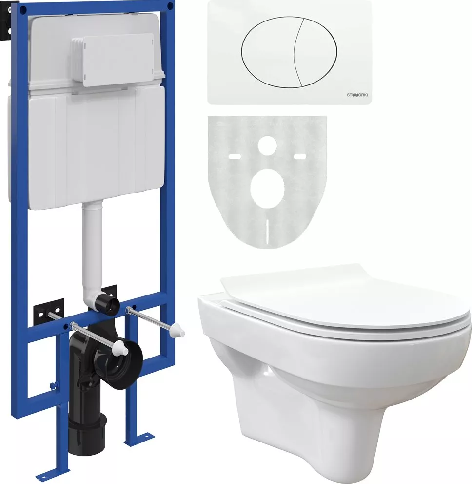 

Комплект Унитаз подвесной STWORKI Стокгольм Clean On DPL EO slim 63429 безободковый + Система инсталляции для унитазов STWORKI 510163 + кнопка смыва