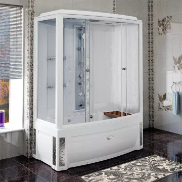 

Душевой бокс Radomir Элис 168х85 правый белый стекло матовое без гидромассажа