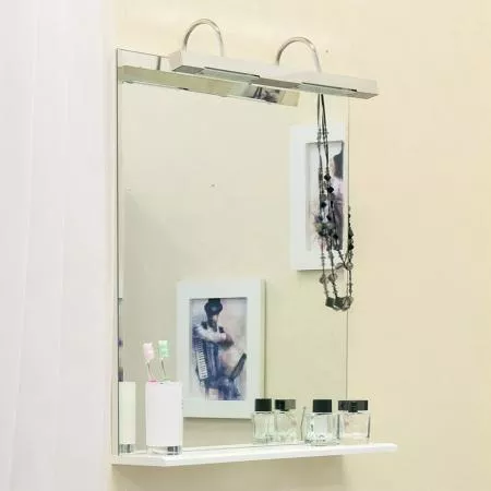 

Зеркало с полкой Sanflor Одри 80 белое