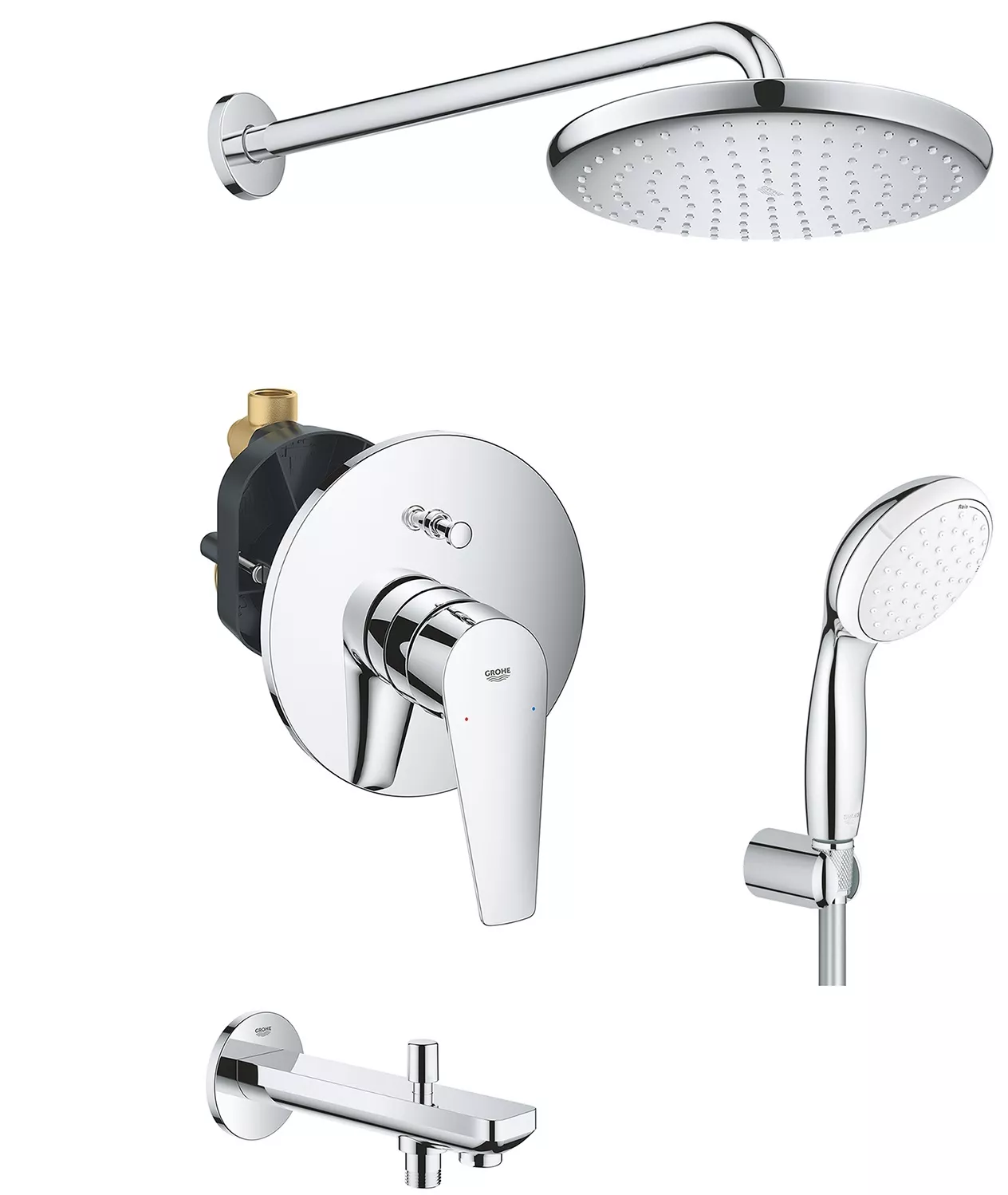 

Душевой комплект Grohe BauEdge 1000190 хром