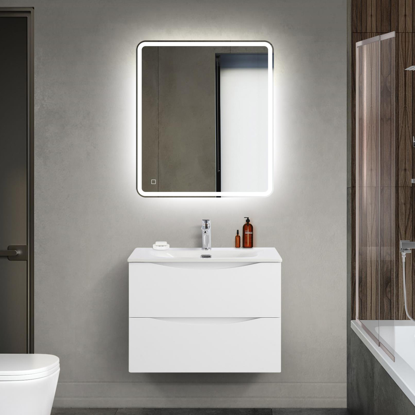 

Мебель для ванной комнаты BelBagno Marino-cer-mini 70 подвесная, bianco opaco