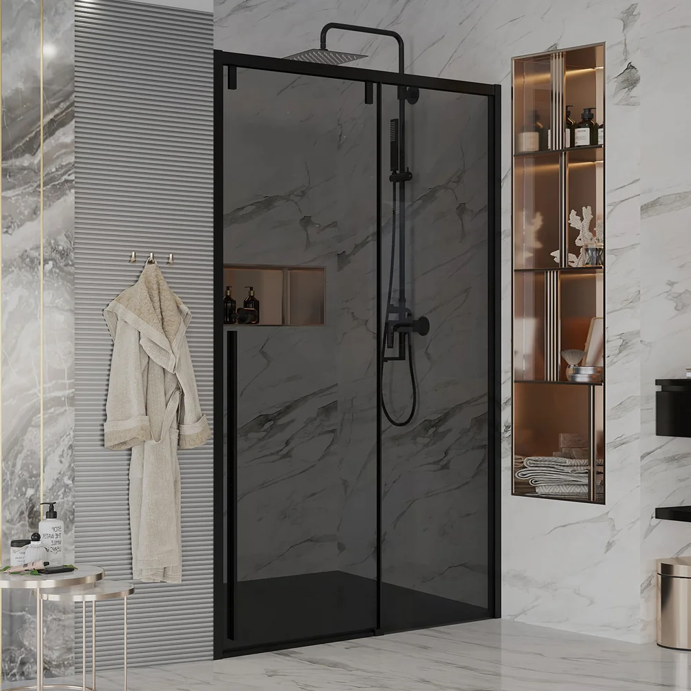 

Душевая дверь Ambassador Intense 120 черная стекло тонированное