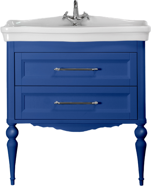 

Тумба под раковину ValenHouse Эстетика 80 синий ручки хром