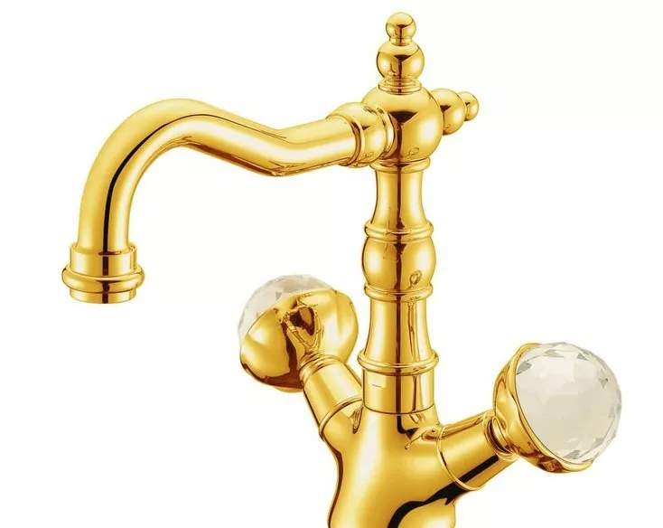 Смеситель для раковины Boheme Imperiale Presente золото с кристаллами Swarovski 47923₽