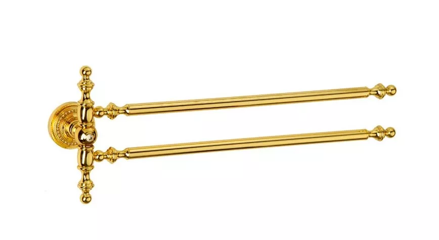 

Полотенцедержатель двойной Boheme Imperiale 42 золото с кристаллами Swarovski
