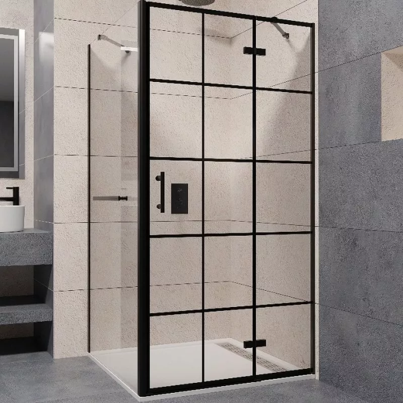 

Душевой уголок RGW Passage PA-77-1B R 100x100 профиль черный стекло прозрачное