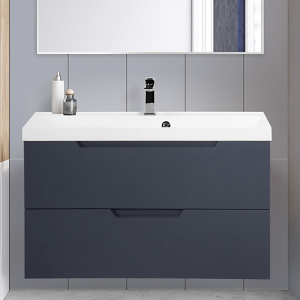 

Тумба с раковиной BelBagno Vittoria 90 подвесная, grigio opaco, белая глянцевая раковина