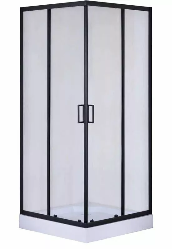 Душевой уголок Taliente 100х100 профиль черный стекло прозрачное