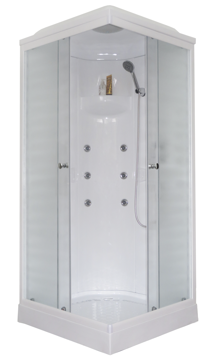 Душевая кабина Royal Bath HP 90x90 профиль белый стекло матовое с гидромассажем