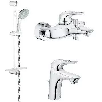Комплекты смесителей  Santehnika Room Комплект смесителей Grohe Eurostyle New 124416 хром