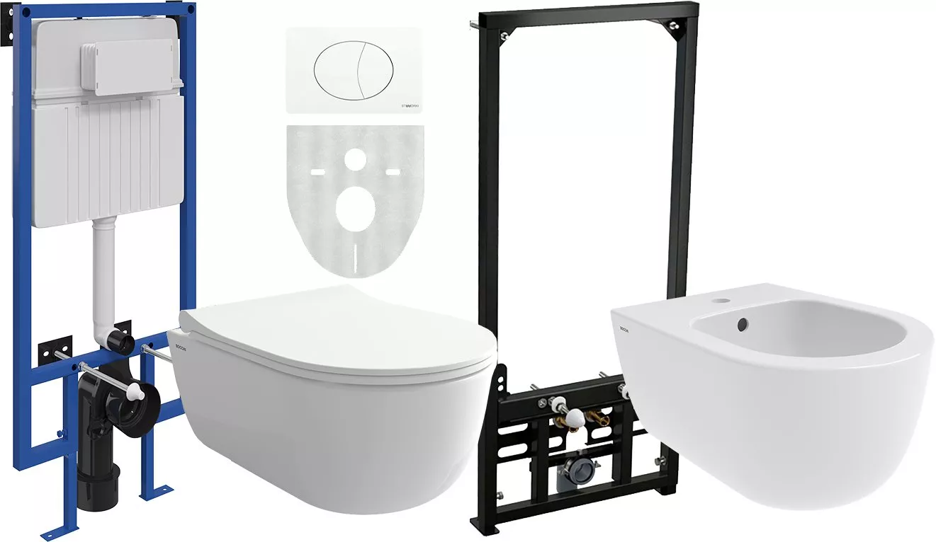 

Комплект Унитаз подвесной Bocchi V-Tondo 1417-001-0129 белый глянцевый + Крышка-сиденье Bocchi A0336-001 с микролифтом, глянцевая белая +