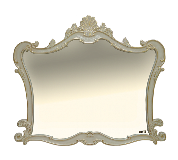 Зеркало Misty Bianco 80х90 бежевый, сусальное золото