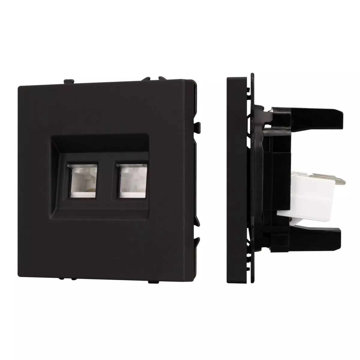 

Механизм сдвоенной компьютерной розетки Arlight SCT-NOBE-MPC2-SFPL-BK (RJ-45, CAT6) 054313