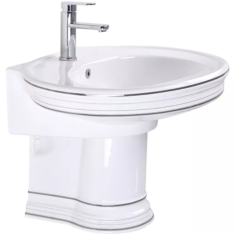 

Раковина подвесная Ceramalux Classic 76х58 1414 белый, хром