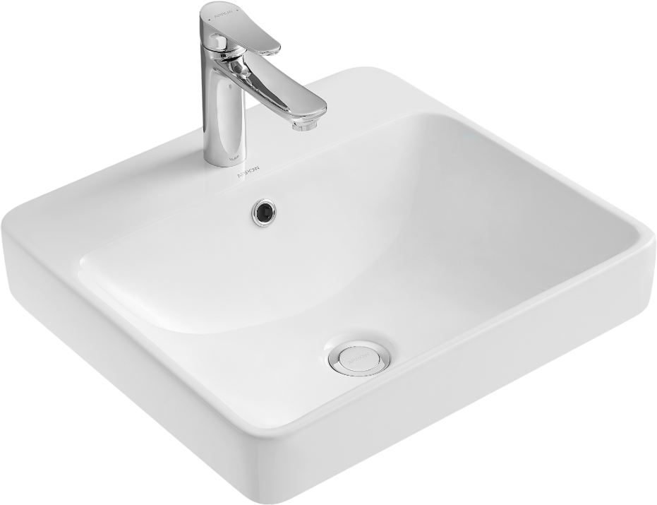 Раковина встраиваемая сверху ARROW AP4113SX 50 глянцевая белая квадратная 8390₽