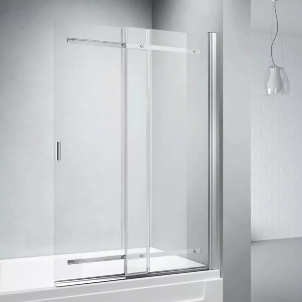 Ограждения для ванной  Santehnika Room Шторка на ванну Veconi Palau PL-88CH 100x140, хром