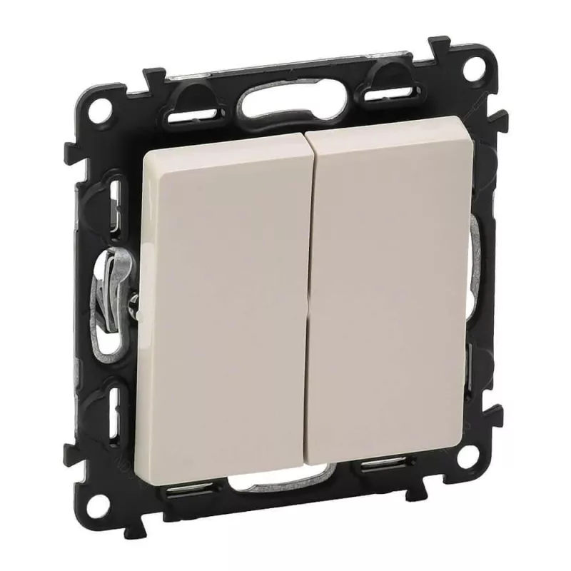 

Выключатель двухклавишный Legrand Valena Life 10A 250V слоновая кость 752505