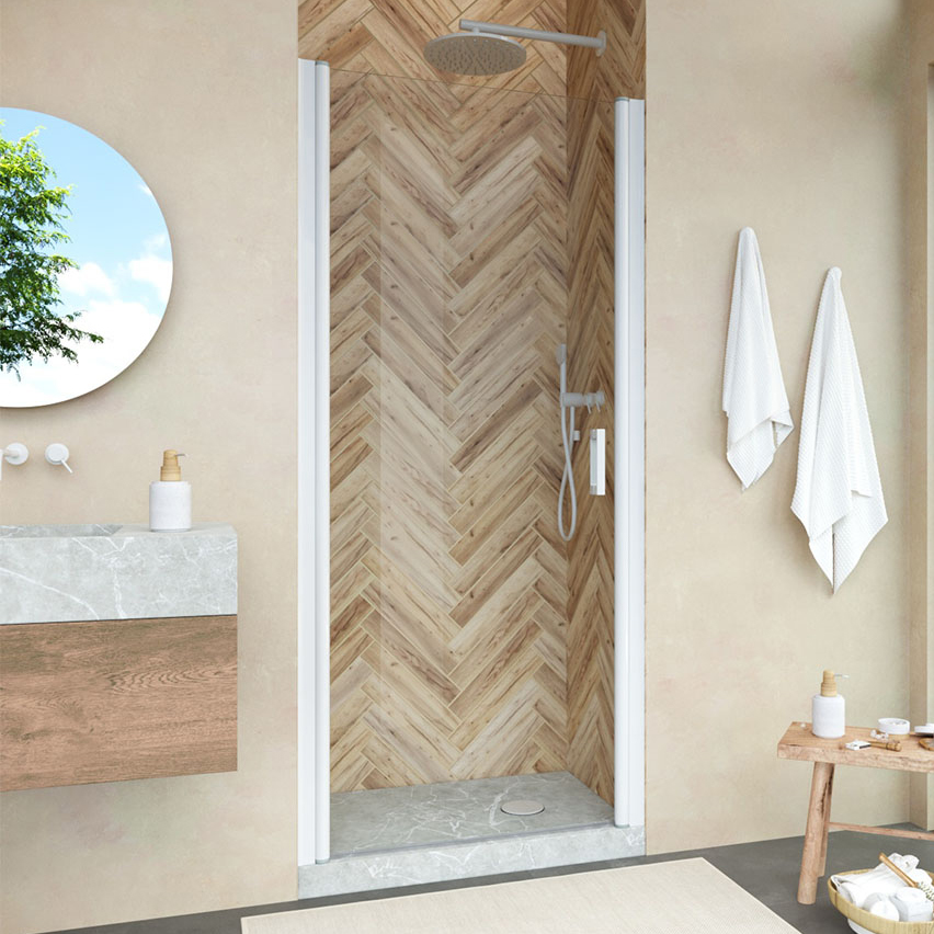 

Душевая дверь в нишу Vegas Glass EP Novo h2000 70 01 01 профиль белый, стекло прозрачное