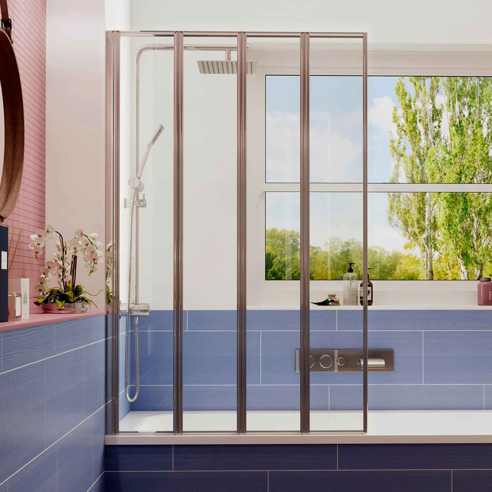 Шторка на ванну Ambassador Bath Screens 120х140 хром стекло прозрачное
