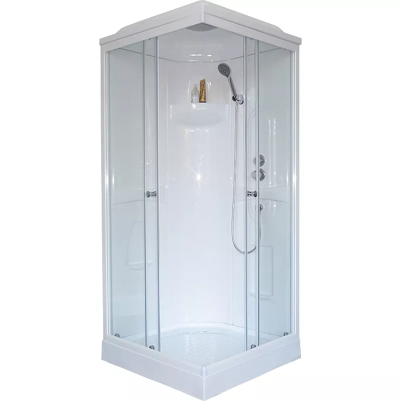  Душевая кабина Royal Bath 90x90 профиль белый стекло прозрачное