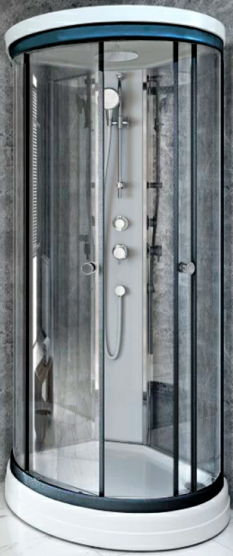 

Душевая кабина Radomir Стронг 110х110 профиль черный стекло прозрачное-матовое