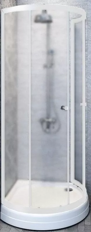 Душевой уголок Radomir Стронг 90х90 профиль белый стекло матовое с низким поддоном 1-03-1-0-0-1801 - фото 1