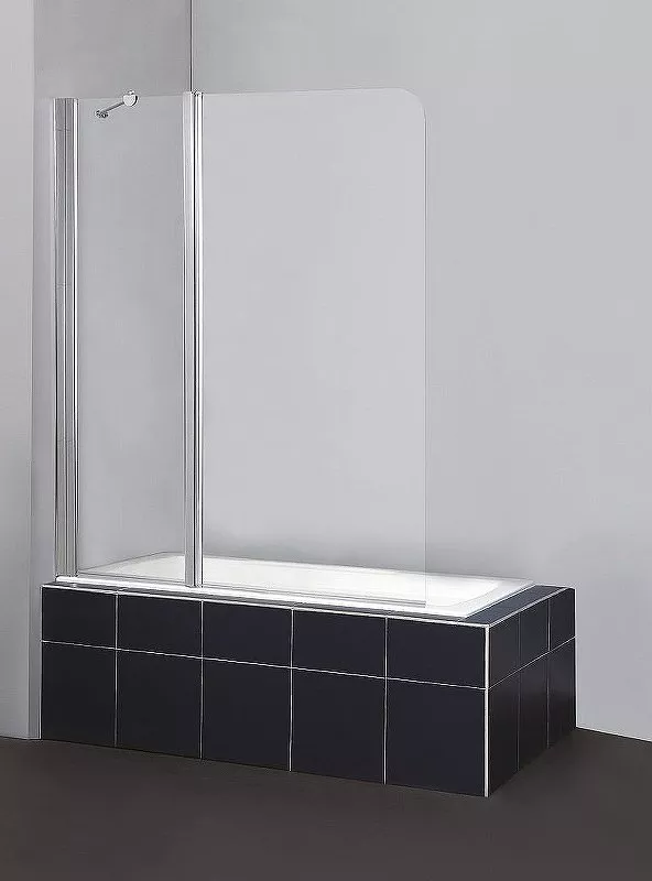 Шторка на ванну BelBagno Sela 120х140 L профиль хром стекло рифленое