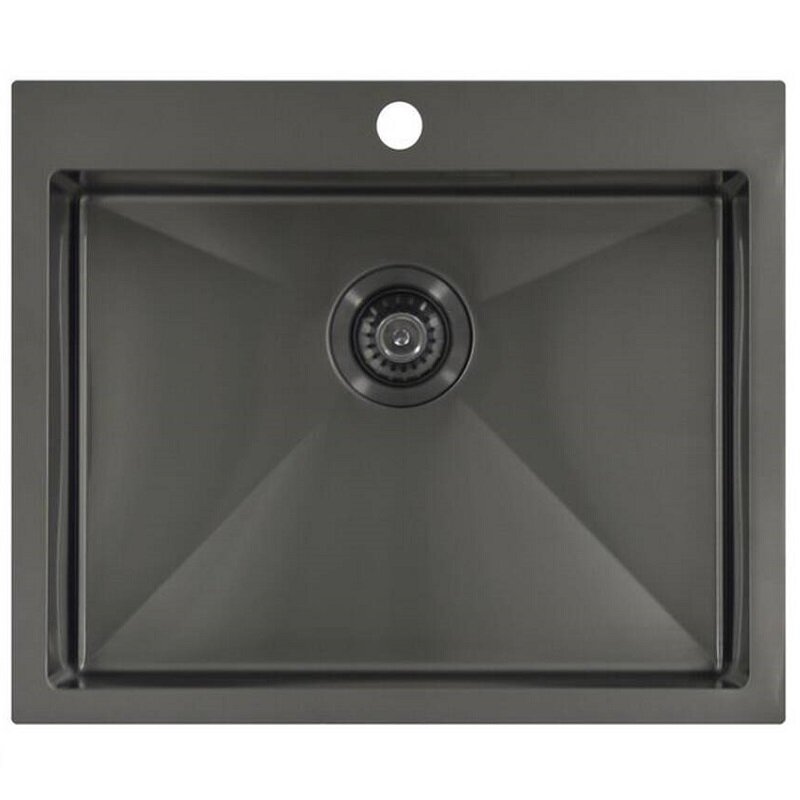 Мойка Seaman Eco Marino SMV-600-GL (Gun Light, PVD, satin), стандартная комплектация - Светлая оружейная сталь