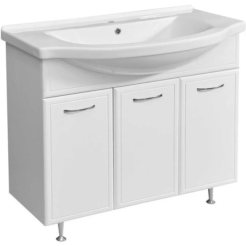 

Тумба под раковину Stella Polar Концепт Эльбрус 90 с бельевой корзиной белый