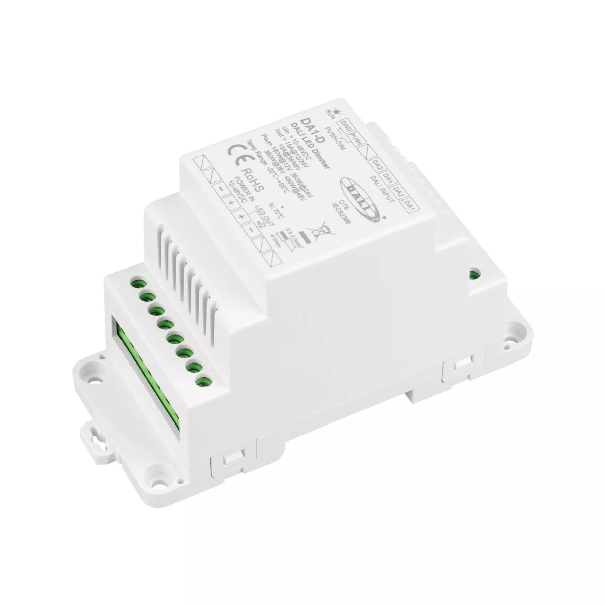Диммер Arlight SMART-DALI2-301-72-ADDR-DIM-PS-DIN-White (12-48V, 1x15A) (IARL, IP20 Пластик) 060683