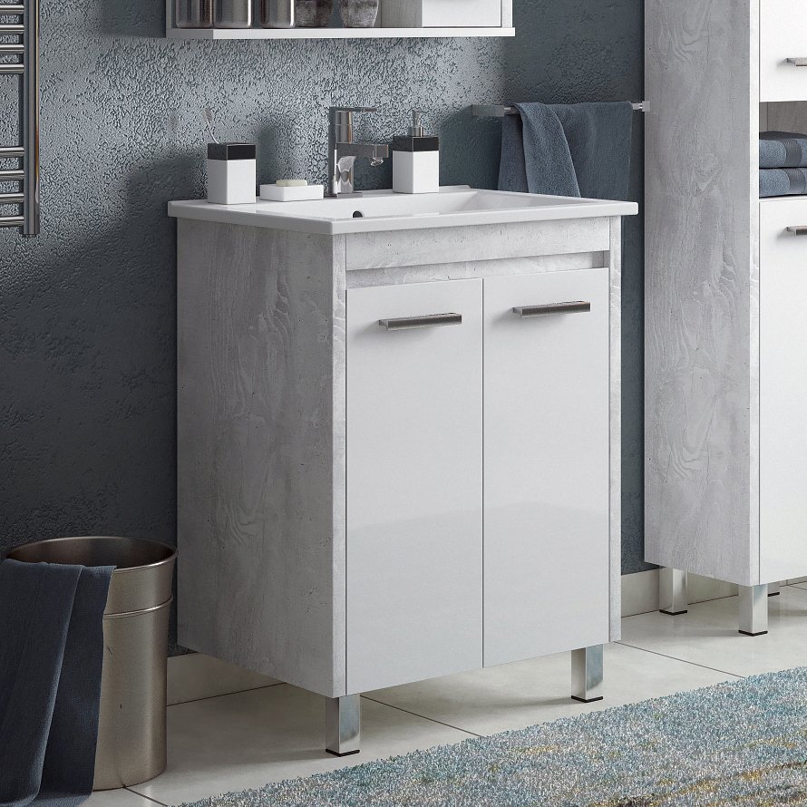 

Тумба с раковиной Corozo Лорена 60 напольная, пайн