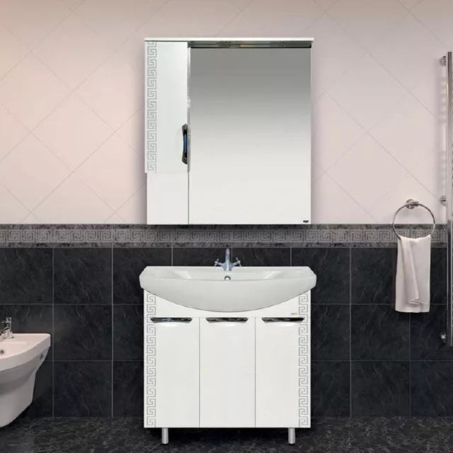 Мебель для ванной Misty Престиж 80 серебряная патина, размер 80, цвет белый - фото 1