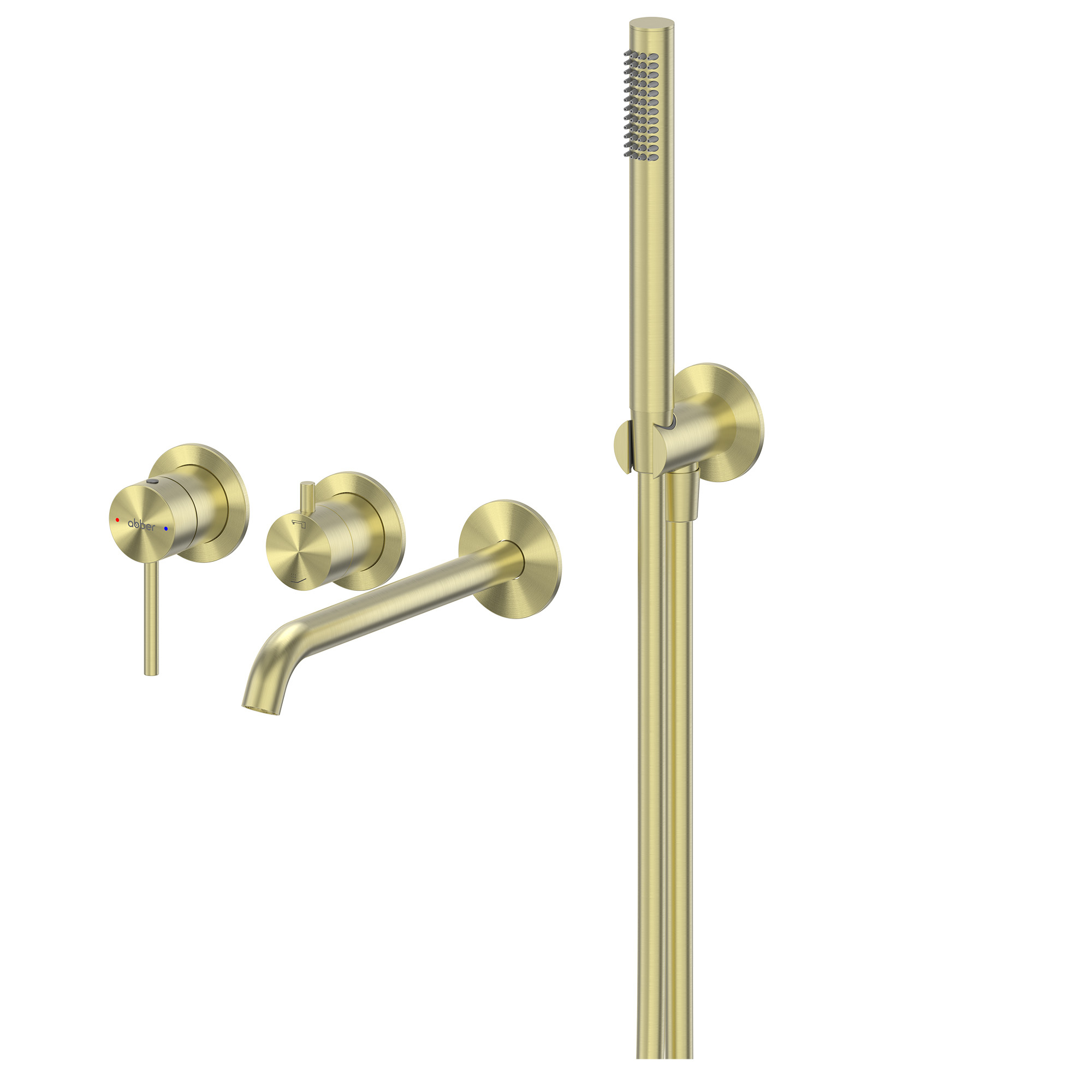 Встраиваемый смеситель для душа и ванны Abber Wasser Kreis 316 AF8130BG С ВНУТРЕННЕЙ ЧАСТЬЮ брашированное золото 66900₽