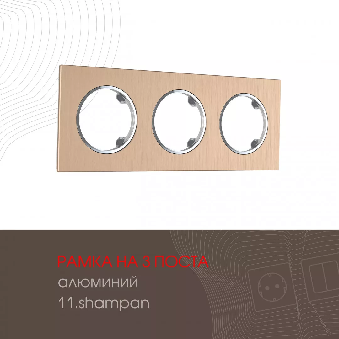 

Рамка трехместная Arte Milano 502.11-3.shampan