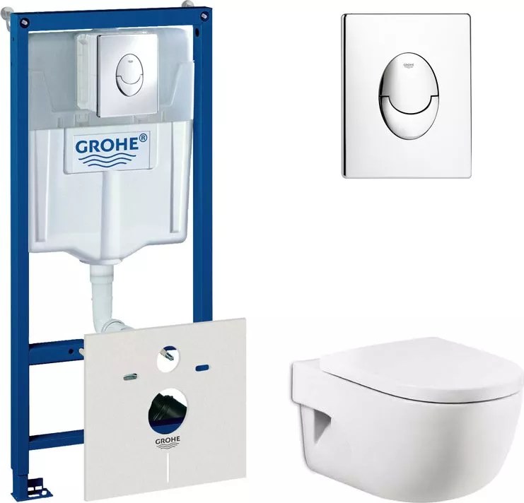 

Комплект Система инсталляции для унитазов Grohe Rapid SL 38750001 4 в 1 с кнопкой смыва + Крышка-сиденье Roca Meridian 8012A2004 с микролифтом, Белый