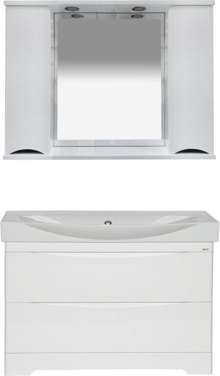 Мебель для ванной Misty Элвис 105 белая, комплект (гарнитур), белый  - купить со скидкой
