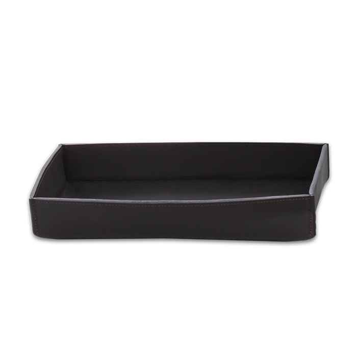 DECOR WALTHER (NAPPA TAB L) Лоток для мелочей большой, натуральная кожа 5,5 X 29 X 17,5 см, цвет черно-коричневый (BLACK BROWN)