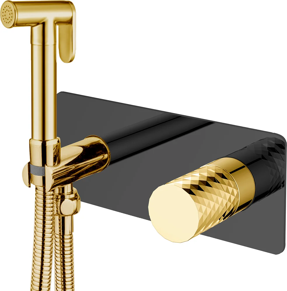 

Гигиенический душ Boheme Stick 127-BG со смесителем, С ВНУТРЕННЕЙ ЧАСТЬЮ, black, diamond gold