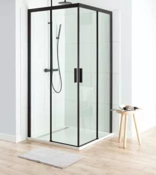 

AE60-S-100x100U-BT Aquanet Pleasure, огр. квад. 1000x1000 мм, проф. черн.мат., стек.прозр (225502)