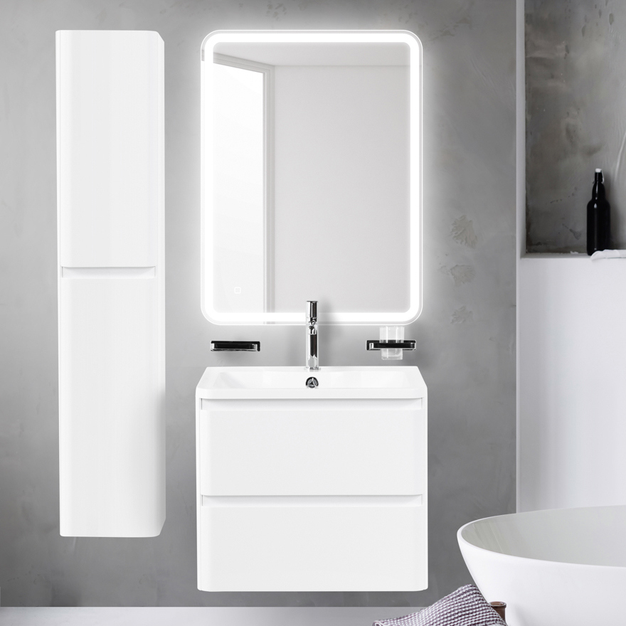 

Мебель для ванной комнаты BelBagno Albano 70 подвесная, bianco lucido