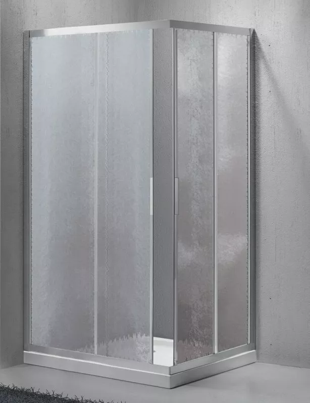 

Душевой уголок BelBagno Sela 100х80 профиль хром стекло рифленое