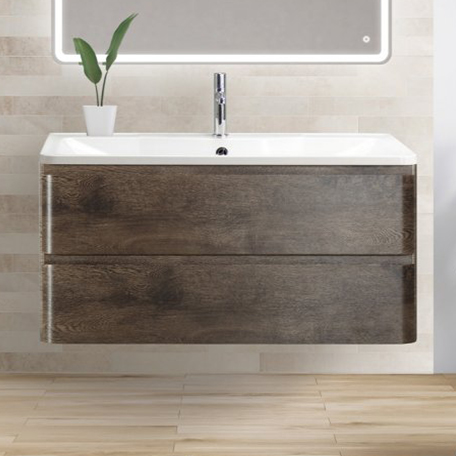 

Тумба с раковиной BelBagno Albano 100 подвесная, rovere nature grigio