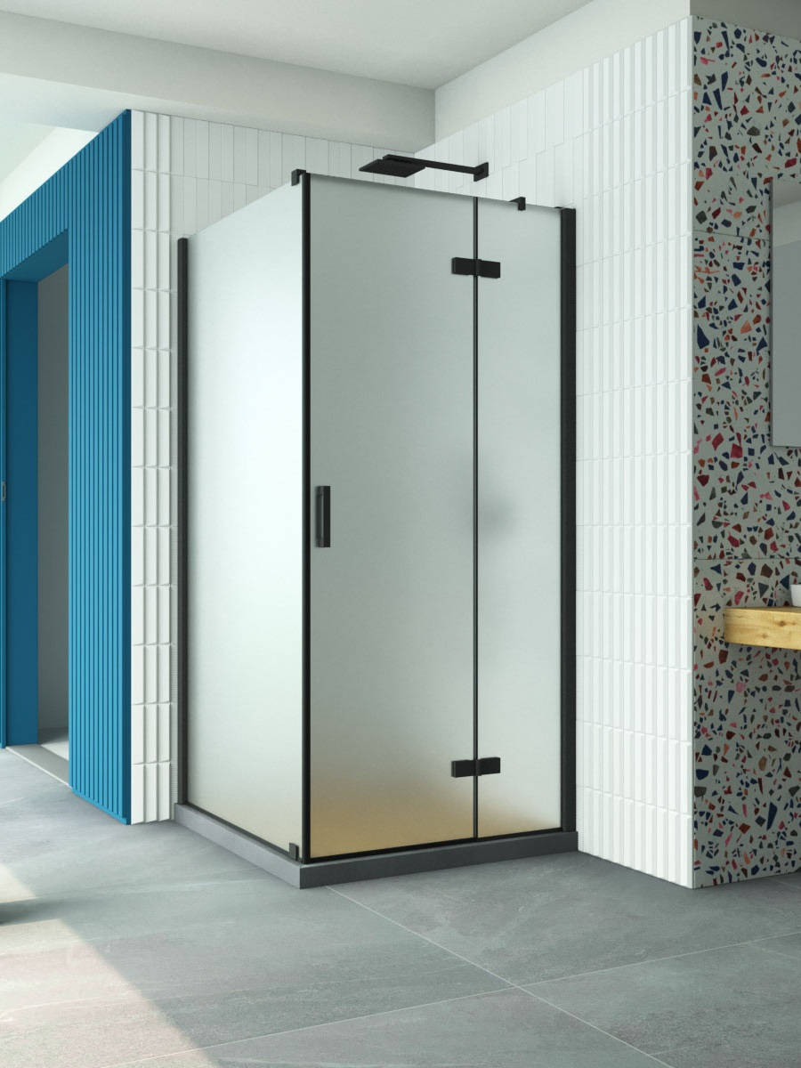 

Душевой уголок Vegas Glass AFP-Fis Retta 120*90 02М 10 R профиль матовый черный, стекло сатин