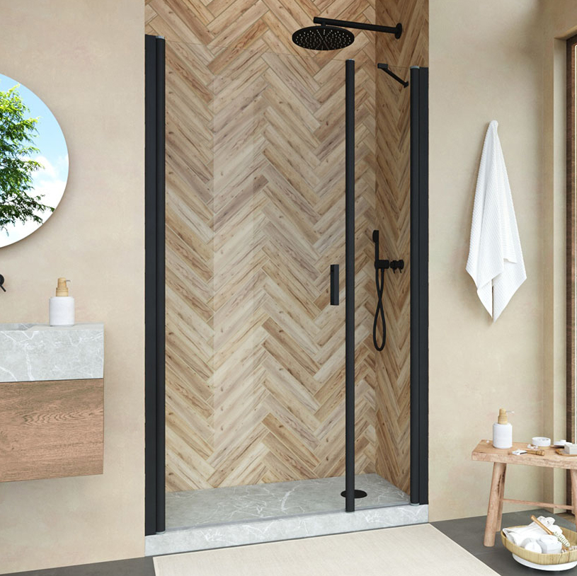 

Душевая дверь в нишу Vegas Glass EP-F-2 Novo 105 02М 01 L профиль черный матовый, стекло прозрачное