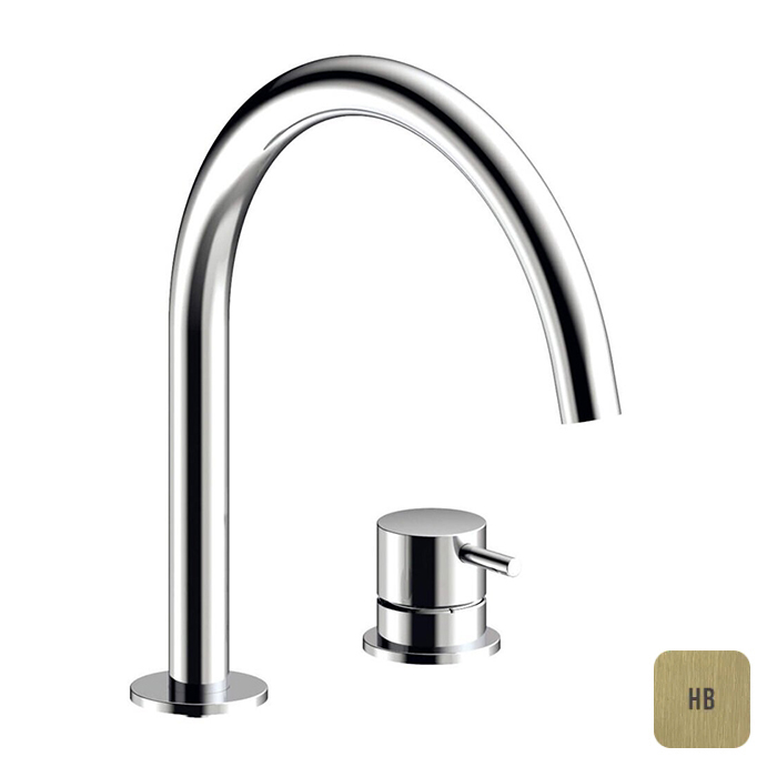 ALMAR Washbasin Смеситель для раковины однорычажный на 2 отверстия h 261 мм излив 221 мм латунь Brushed PVD цвет High Brass 89925₽