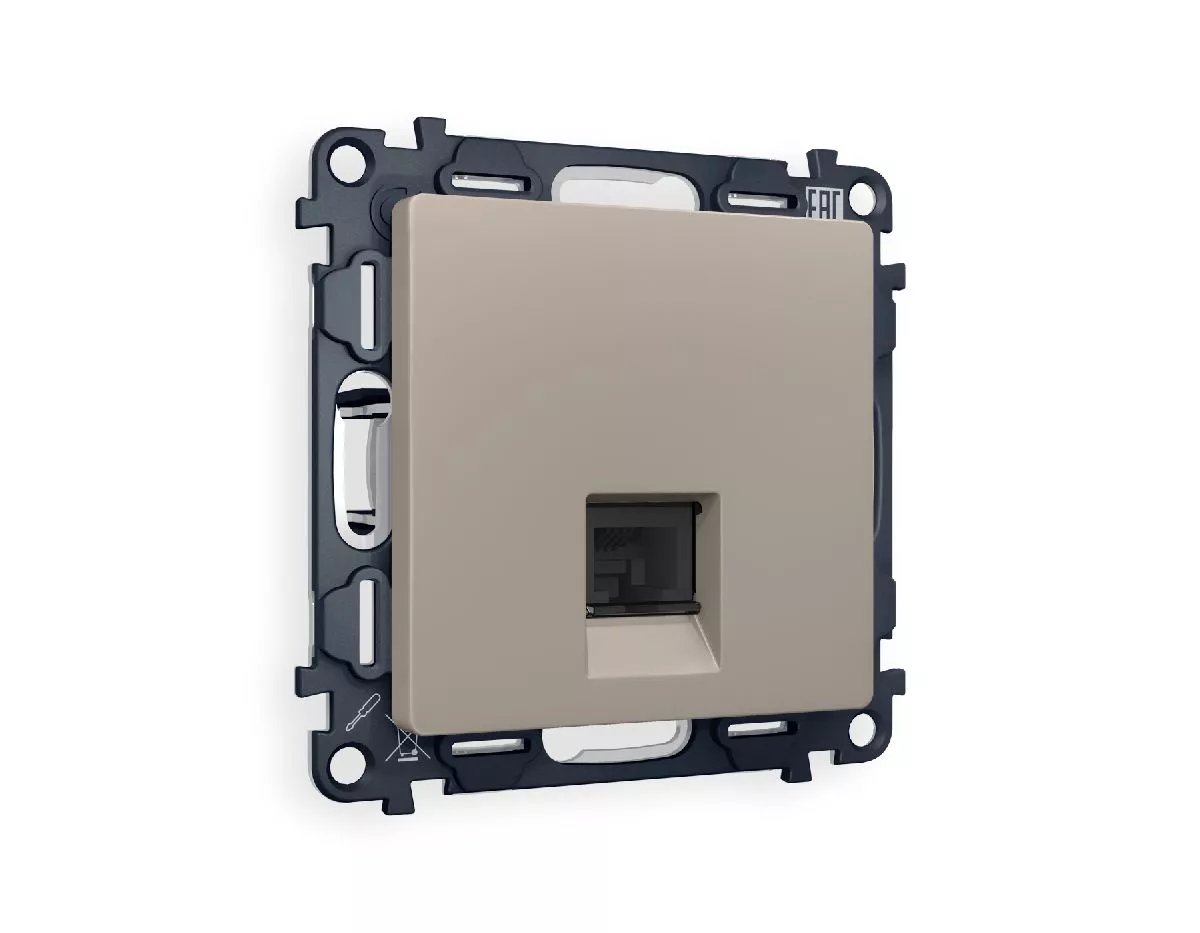 

Комплект механизма компьютерной розетки RJ-45(8P8C) CAT6 со шторкой Ambrella Volt Alfa MA372010