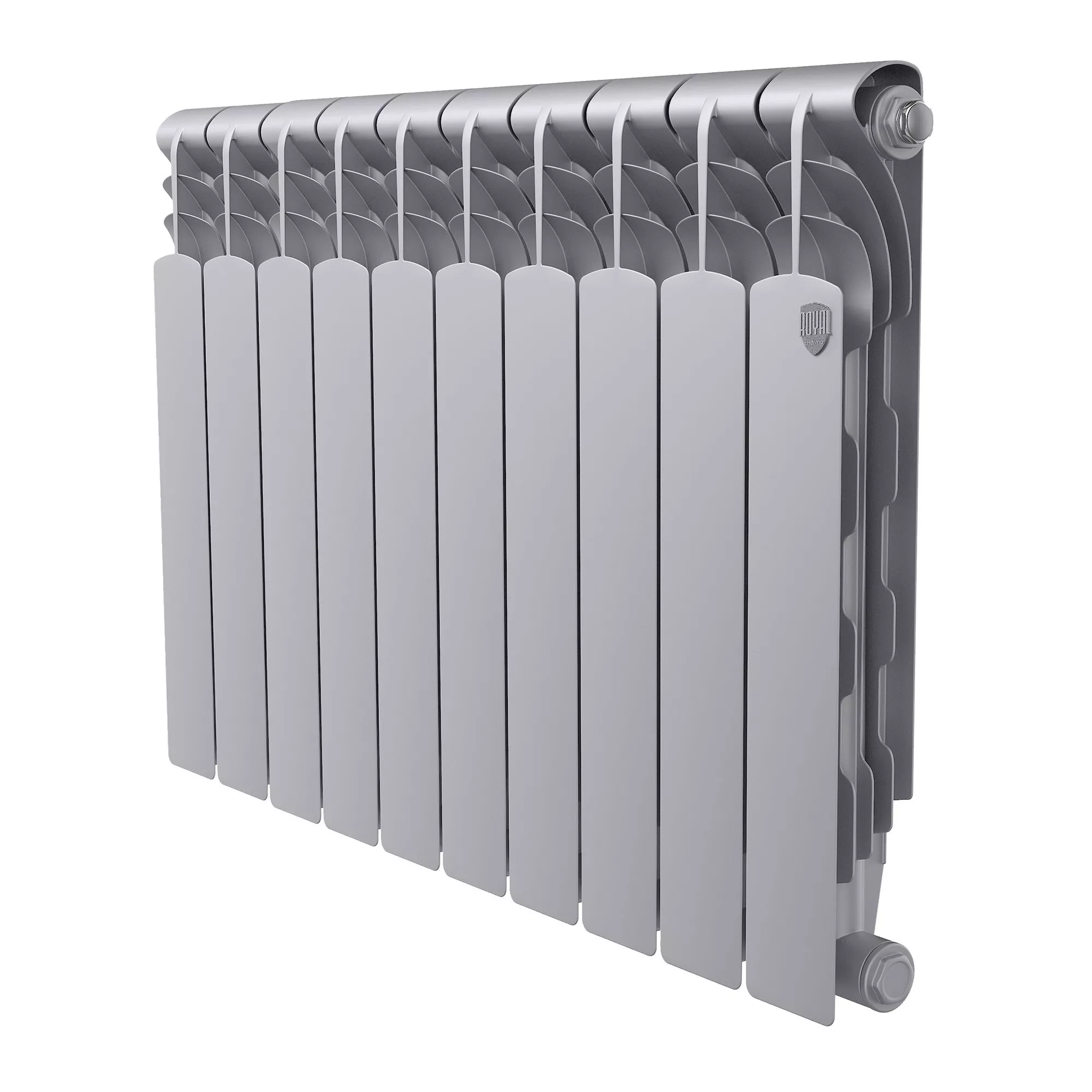 

Радиатор биметаллический Royal Thermo Revolution B 500 Серебристый – 10 секц.