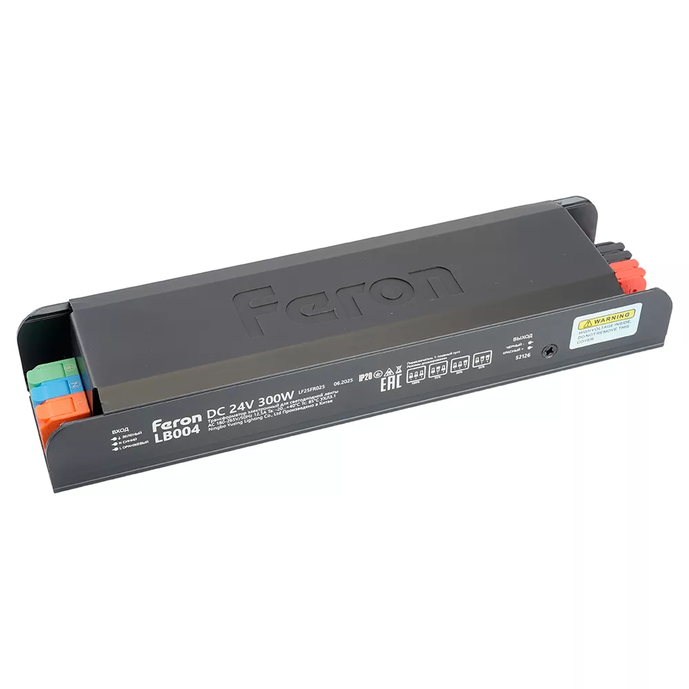 

Трансформатор для светодиодной ленты с плавным пуском и диммированием Feron LB004 300W 24V IP20 52126