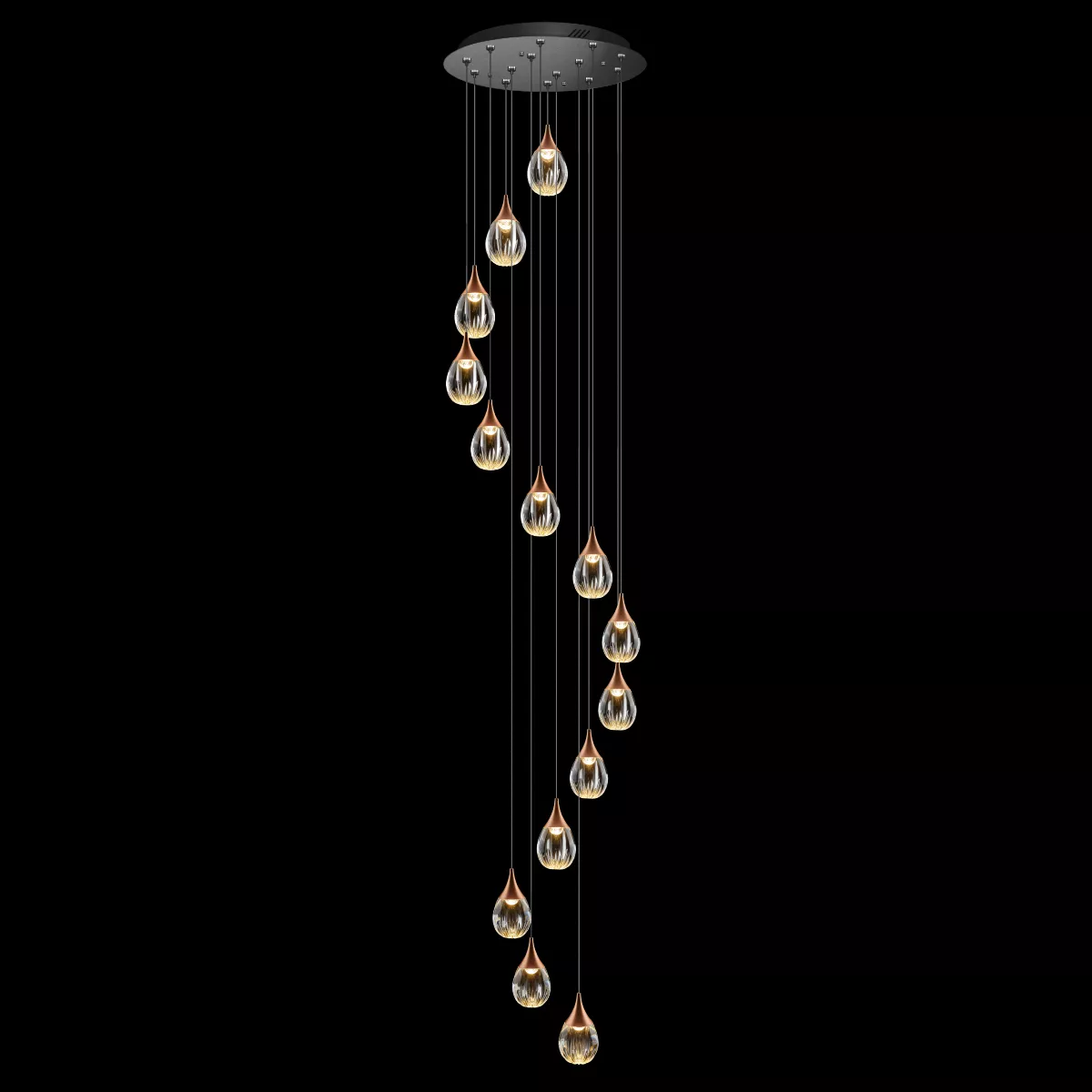 

Каскадная люстра Delight Collection Stilla MD24001004-14A copper/clear